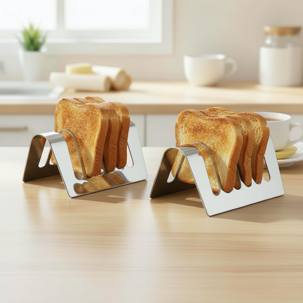 Kitchen Baking Rack - 耐久性に優れたステンレス製パンスタンド。トーストを挟んで冷やすのに便利で、キッチンの整理整頓にも役立ちます。朝食の際にパンを飾るのにも最適です。