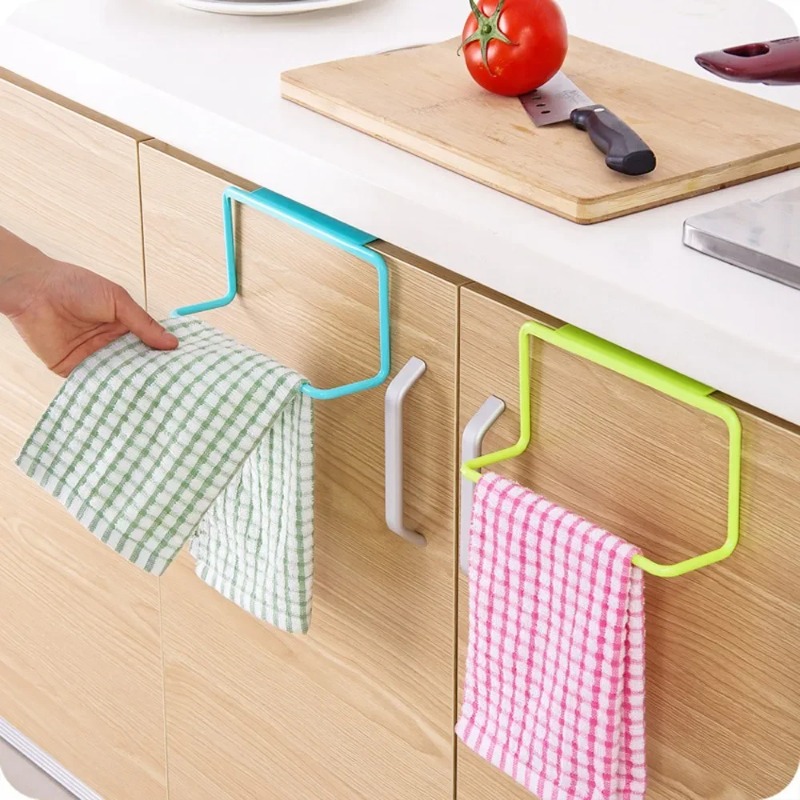 Kitchen Uncle - 1PC プラスチック吊り下げホルダータオルラック多機能食器棚キャビネットドアバックキッチンアクセサリーホームストレージオーガナイザー