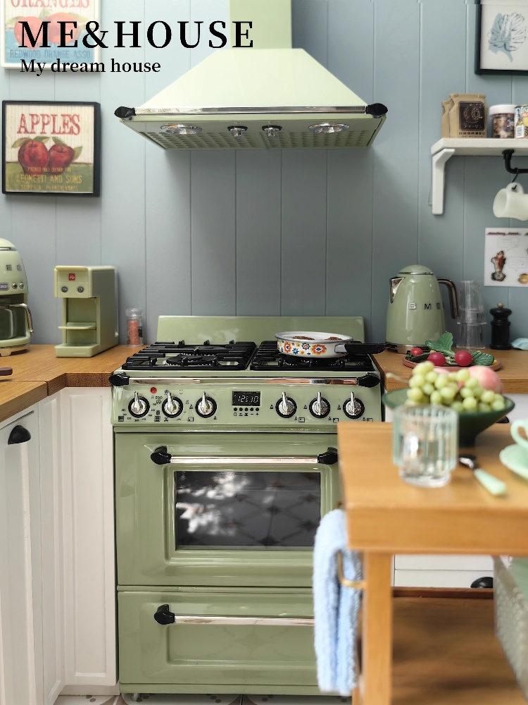 Kitchen Uncle - ドールハウス用の金属製ストーブ,ミニモデル,家具アクセサリー,キッチン家電,bjd,ob11,gsc,blyth,兵士,ミニオーブン,1:6