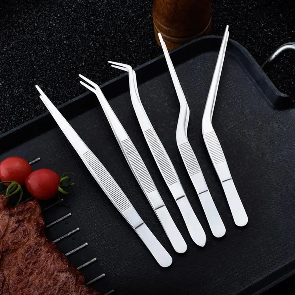 Baking Kitchen Set - 3/5/6個入りプロ仕様シェフピンセットセット ステンレス製フードトング キッチンピンセット 正確な持ち手掴み用 調理・製菓用