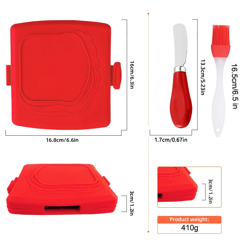 3パック食品グレードサンドイッチトースター、バターナイフとオ - Baking Kitchen Set のレビューと価格