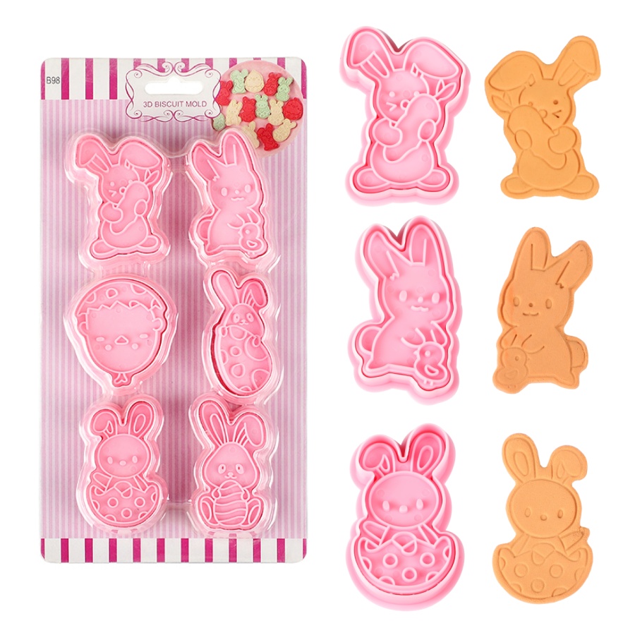 6 ピース/セットイースターバニークッキーカッターキッチンフ - Baking Kitchen Set のレビューと価格