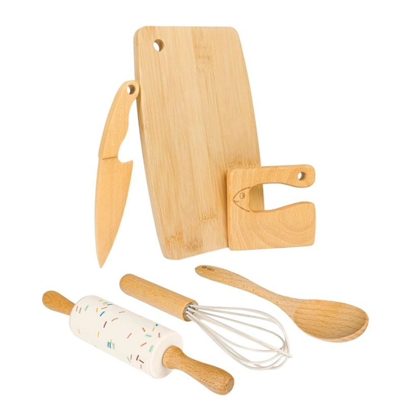 ABUG製、木製の子供用ナイフと幼児向けのベーキングセット。 - Kitchen Kids Baking Set のレビューと価格