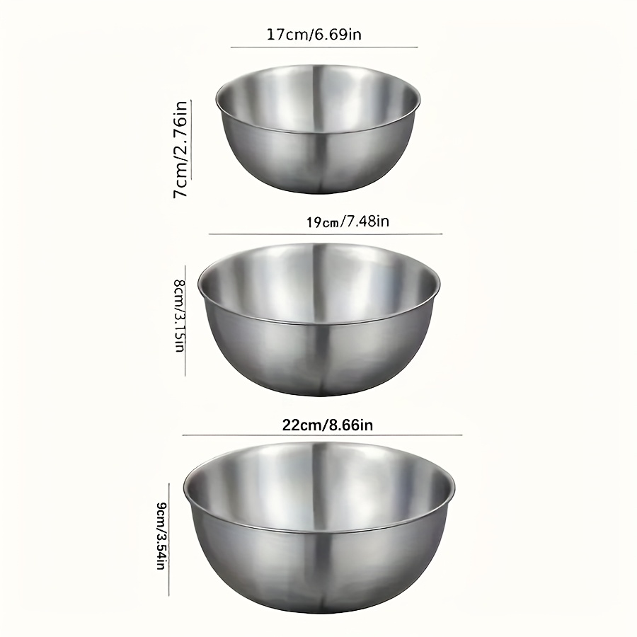 3個セット ステンレス製サラダボウルセット ミキシングボウル - Baking Kitchen Set のレビューと価格