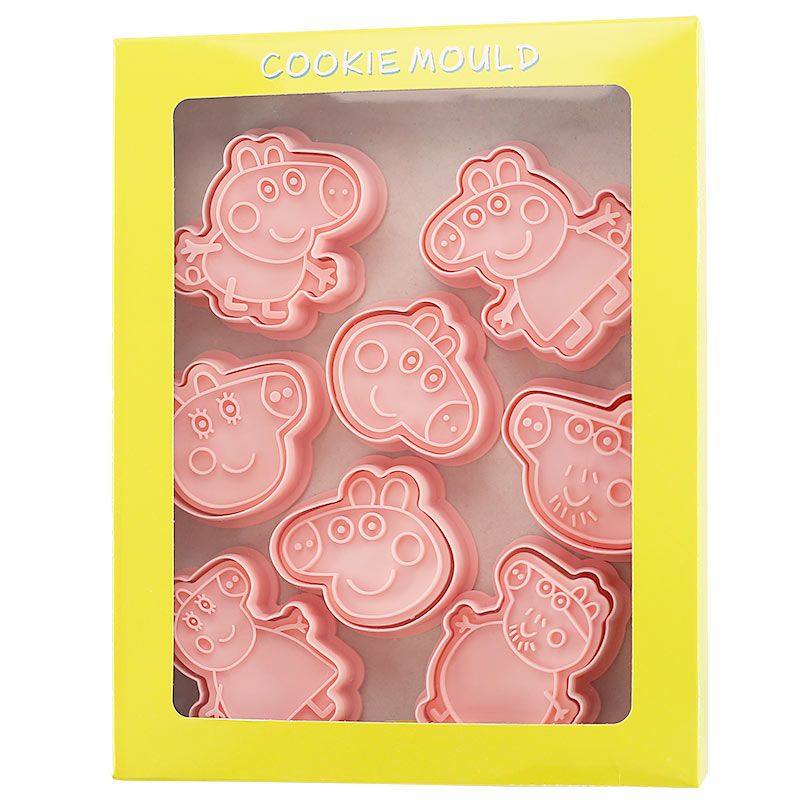 ペッパピッグのクッキー型8個セット（箱入り）。立体的な漫画デ - Baking Kitchen Set のレビューと価格