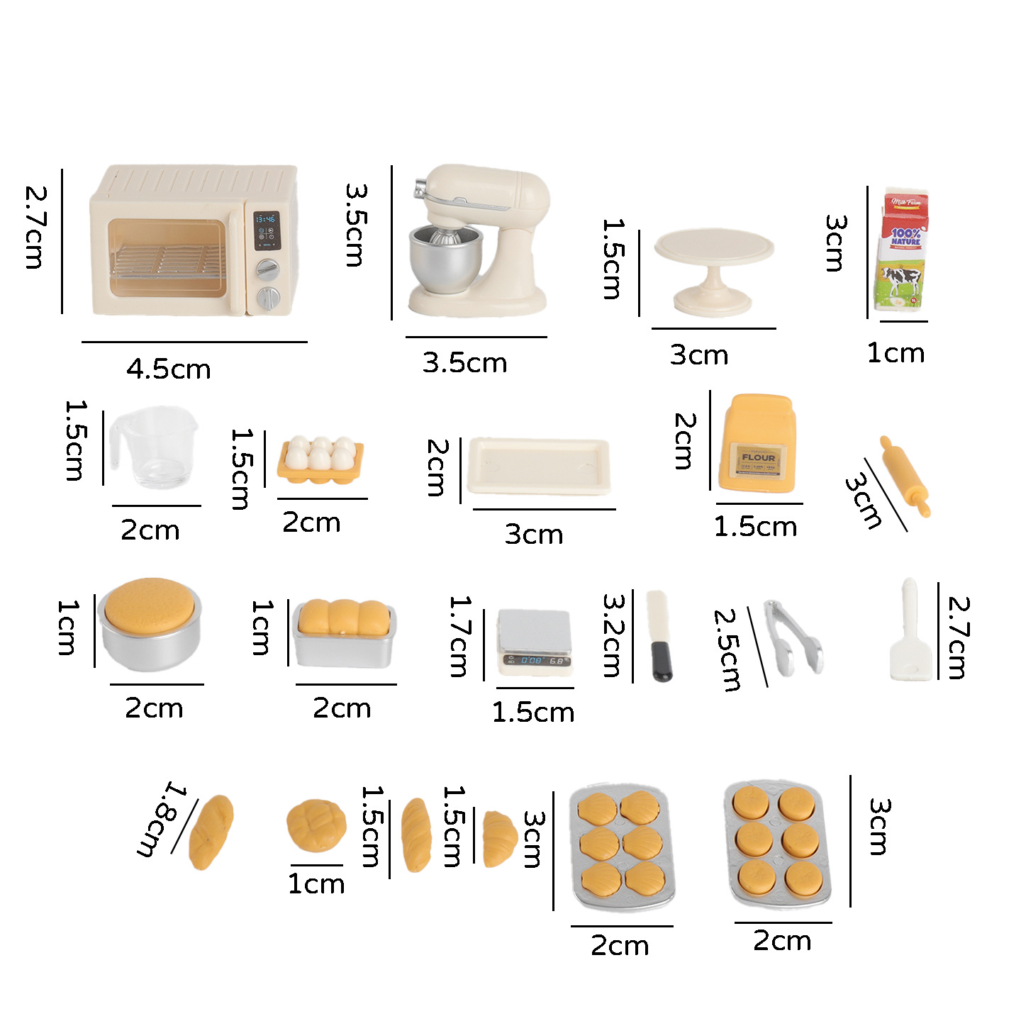 ミニチュアベイクシミュレーションセット、ドールハウス用ミニチ - Baking Kitchen Set のレビューと価格